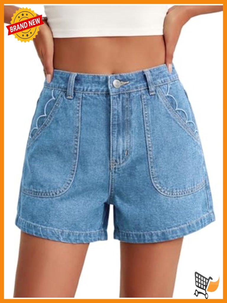 Womens Baggy High Waisted Jean Shorts Summer Wide Leg Jorts Casual Denim Shorts